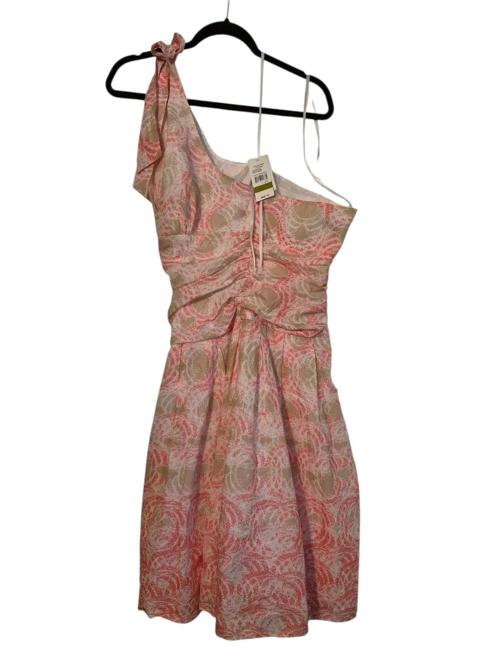 S.L. Fashions NWT One-Shoulder Floral Jacquard Cocktail Dress 14 - Picture 3 of 3